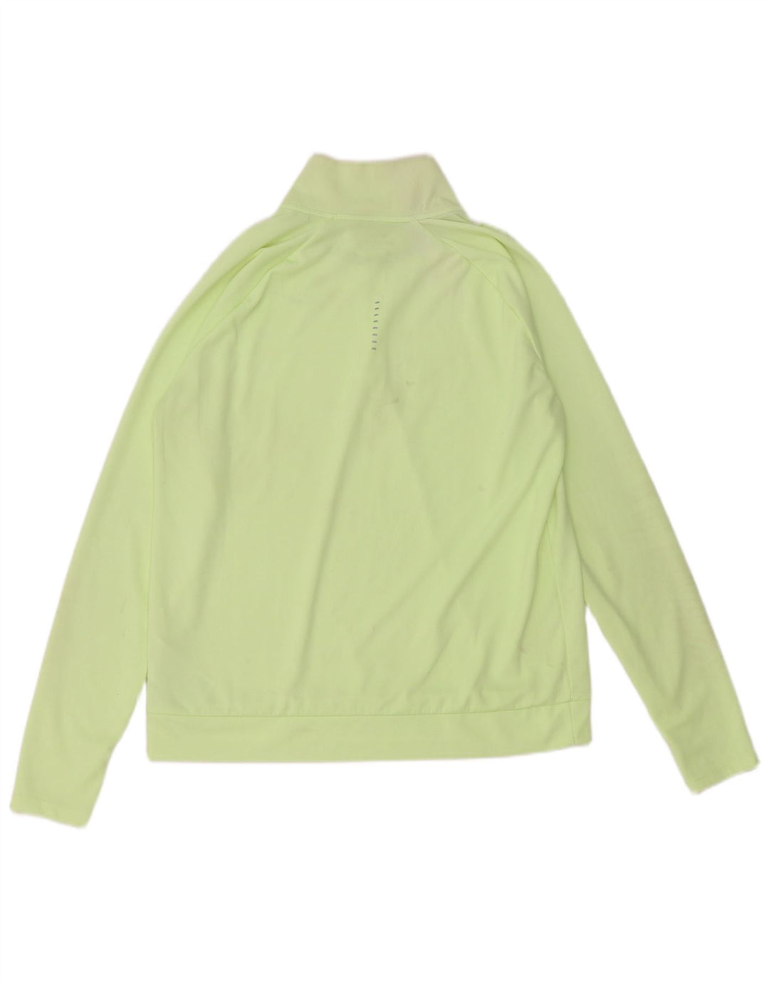 Nike Womens Dri Fit Zip Neck Pullover Treino Top UK 14 Médio Verde