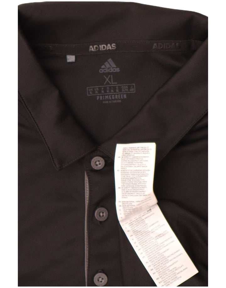 Adidas Mens Primegreen Polo Shirt XL Preto Listrado Poliéster
