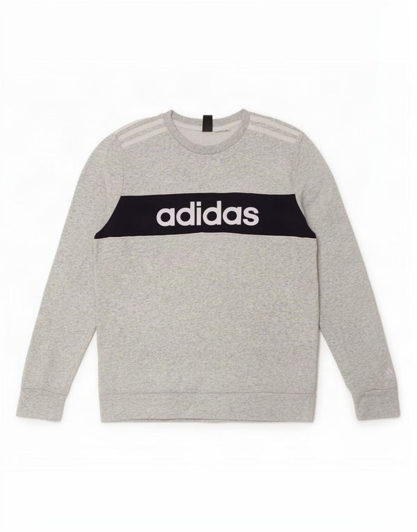 Adidas feminino gráfico moletom jumper UK 10 pequeno cinza colorblock