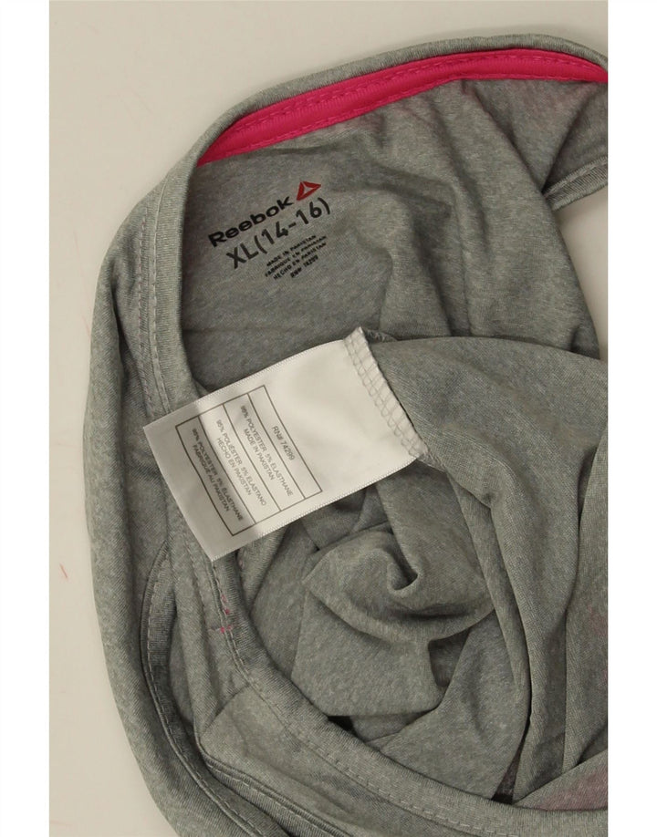 Macacão feminino Reebok Graphic sem mangas 14-15 anos XL cinza poliéster