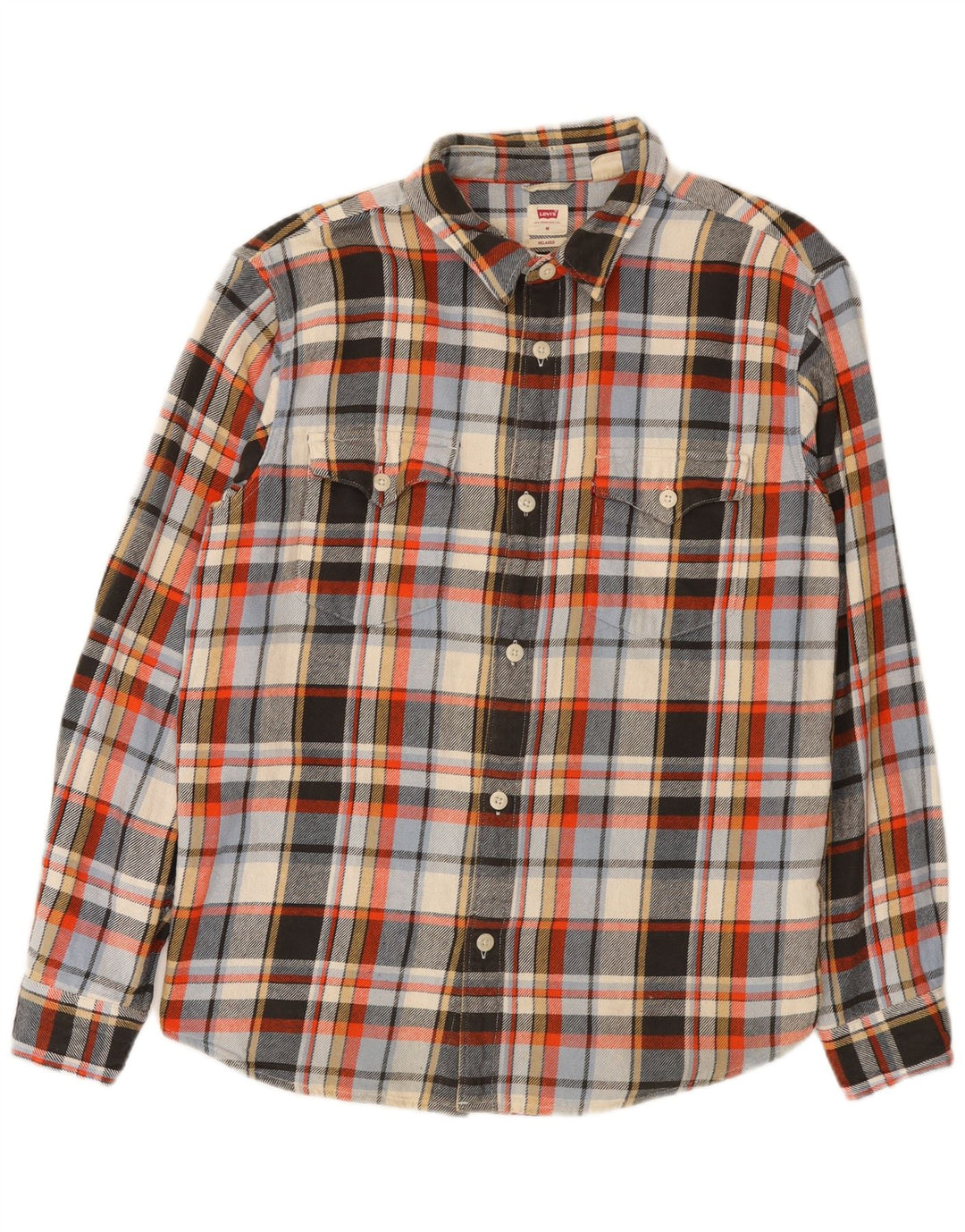 Camisa masculina de flanela relaxada Levi's, algodão xadrez médio multicolorido