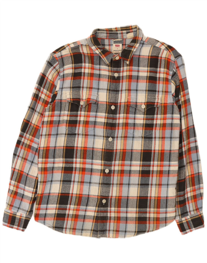 Camisa masculina de flanela relaxada Levi's, algodão xadrez médio multicolorido