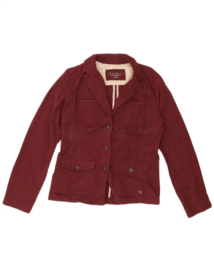Jaqueta blazer feminina EDDIE BAUER com 3 botões EUA 8 algodão marrom médio