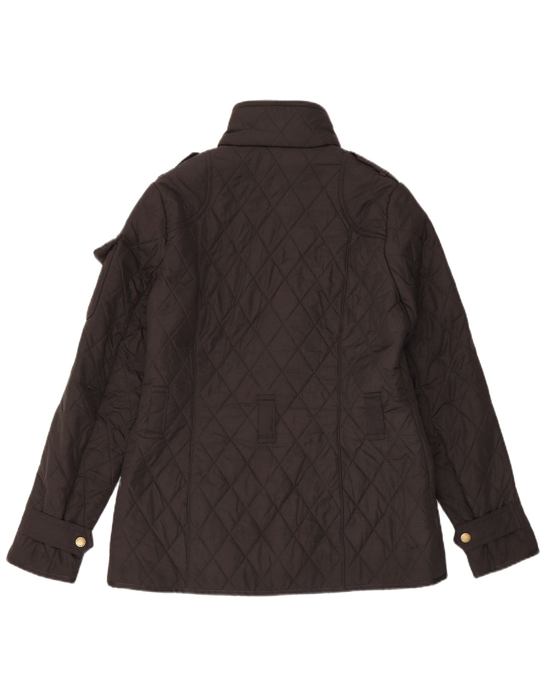 Jaqueta acolchoada militar feminina Barbour UK 10 poliéster preto pequeno