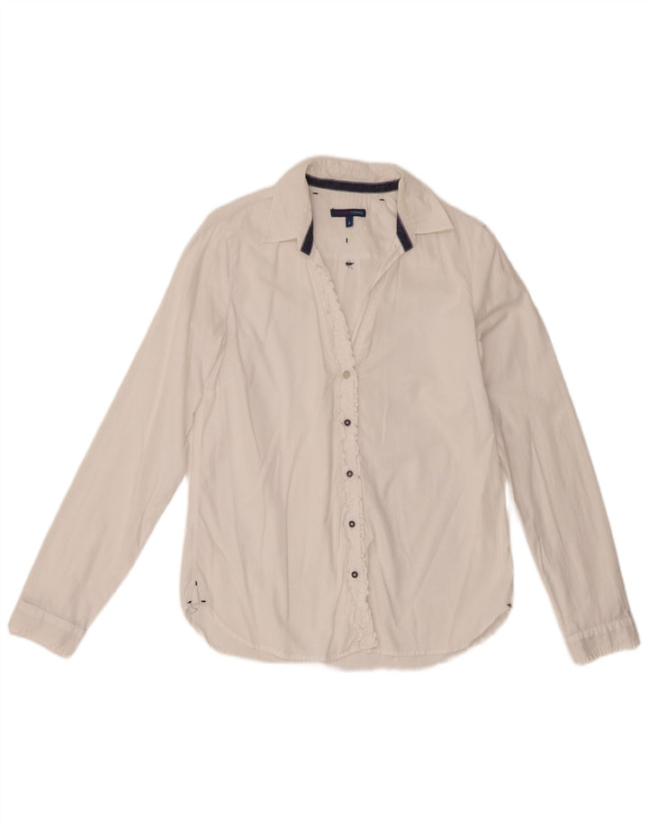 Camisa Trussardi Jeans Mulher UK 10 Pequena Branca