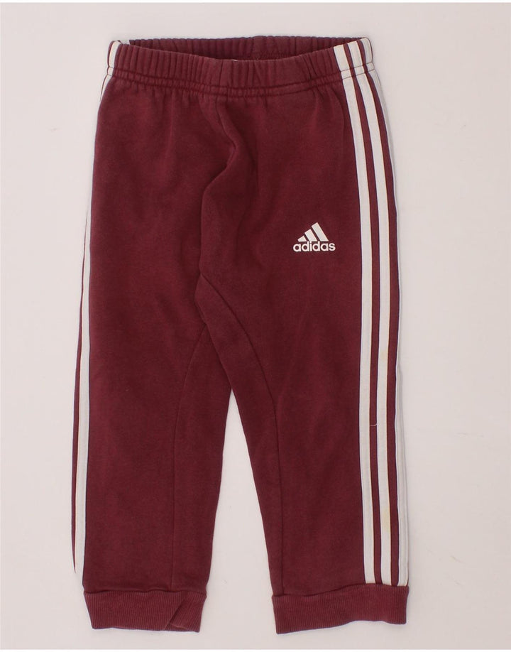 ADIDAS Baby Girls Tracksuit Trousers 18-24 Months  Burgundy Cotton Vintage Adidas and Second-Hand Adidas from Messina Hembry 