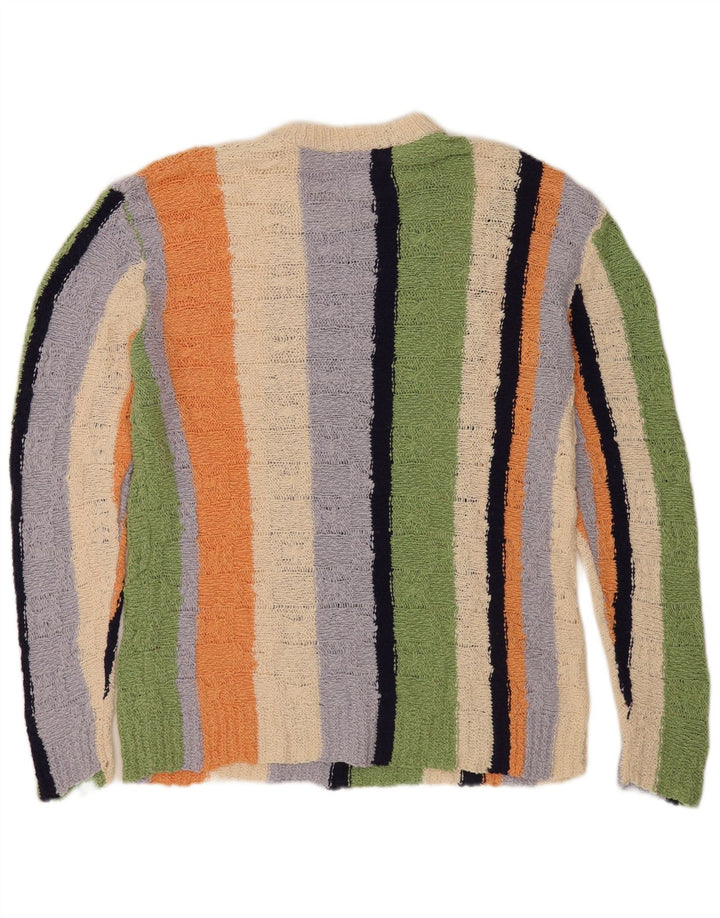 Suéter masculino Zara com gola redonda, algodão colorblock médio multicolorido