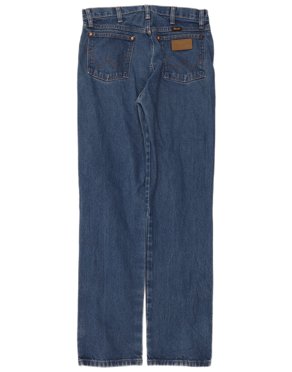 Wrangler Mens Straight Jeans W32 L34 Azul Algodão