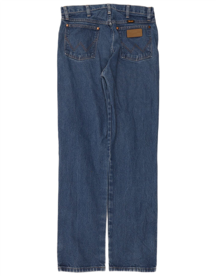 Wrangler Mens Straight Jeans W32 L34 Azul Algodão