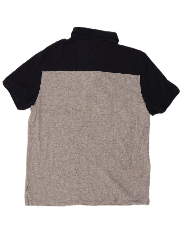 Camisa polo masculina CALVIN KLEIN grande bloco colorido cinza