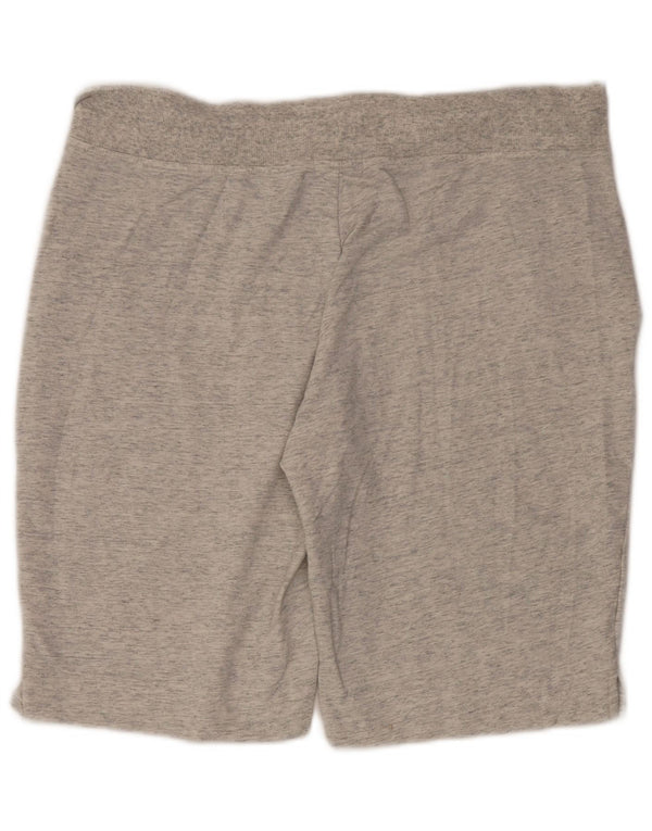Shorts esportivos femininos Eddie Bauer UK 18 XL cinza manchado de algodão