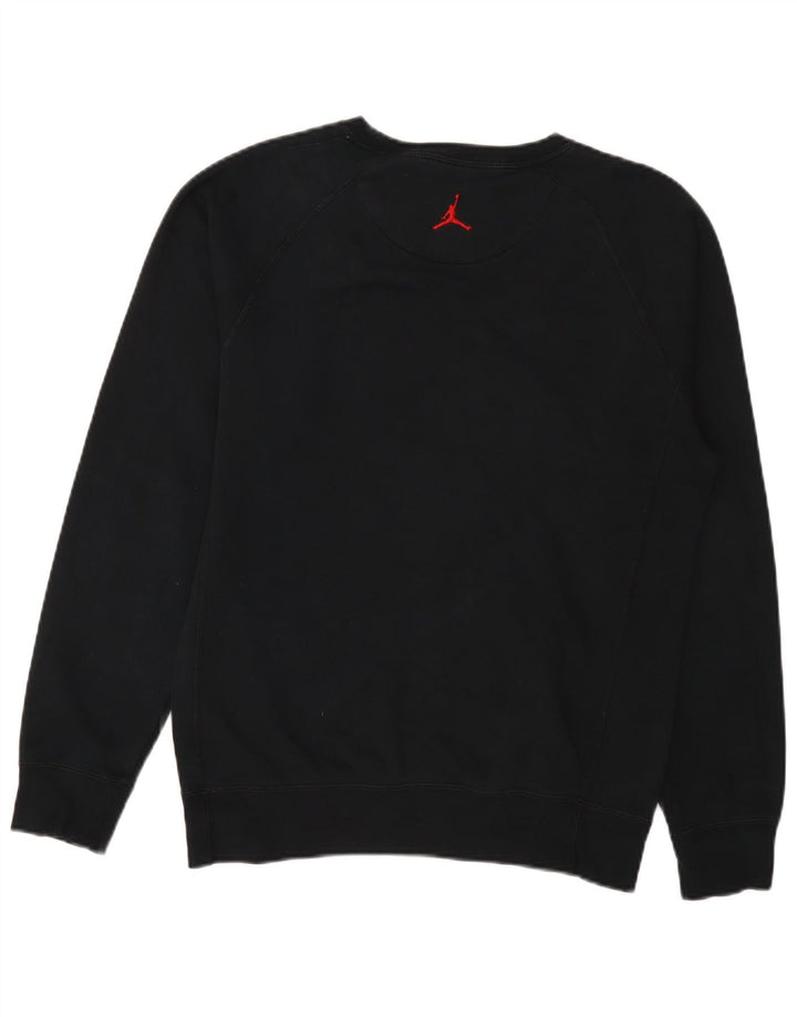 Jordan Mens Graphic Moletom Jumper Pequeno Algodão Preto