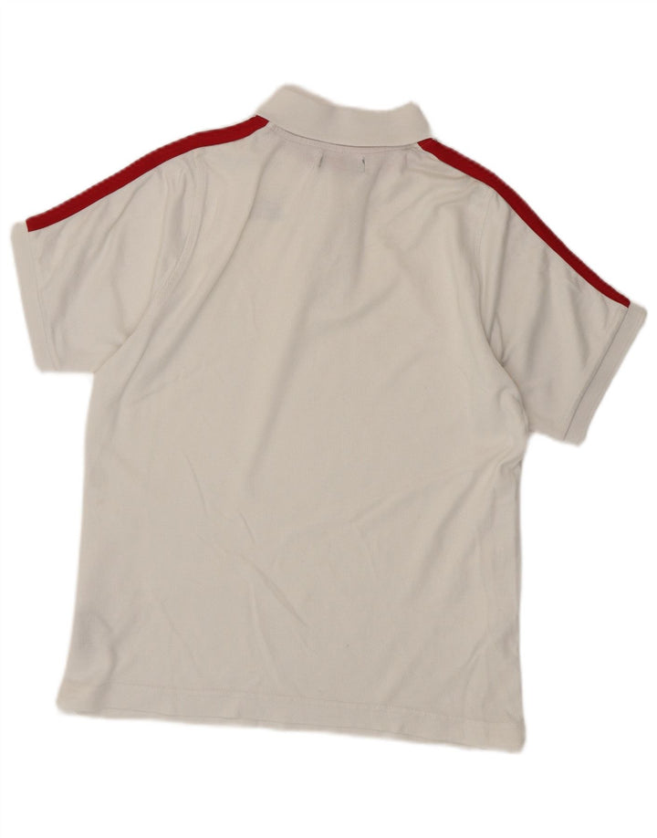 Camisa polo masculina Kappa pequena branca de algodão colorblock