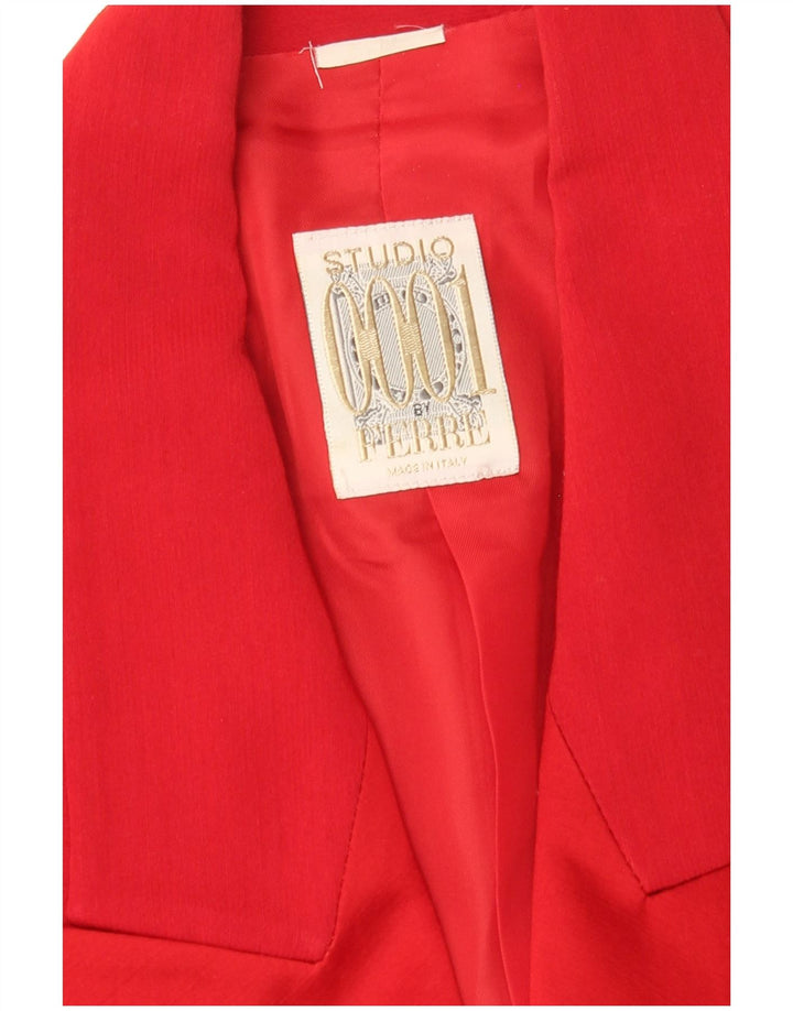 Jaqueta Blazer Feminina Ferre Crop Double Breasted Reino Unido 14 Médio Vermelho