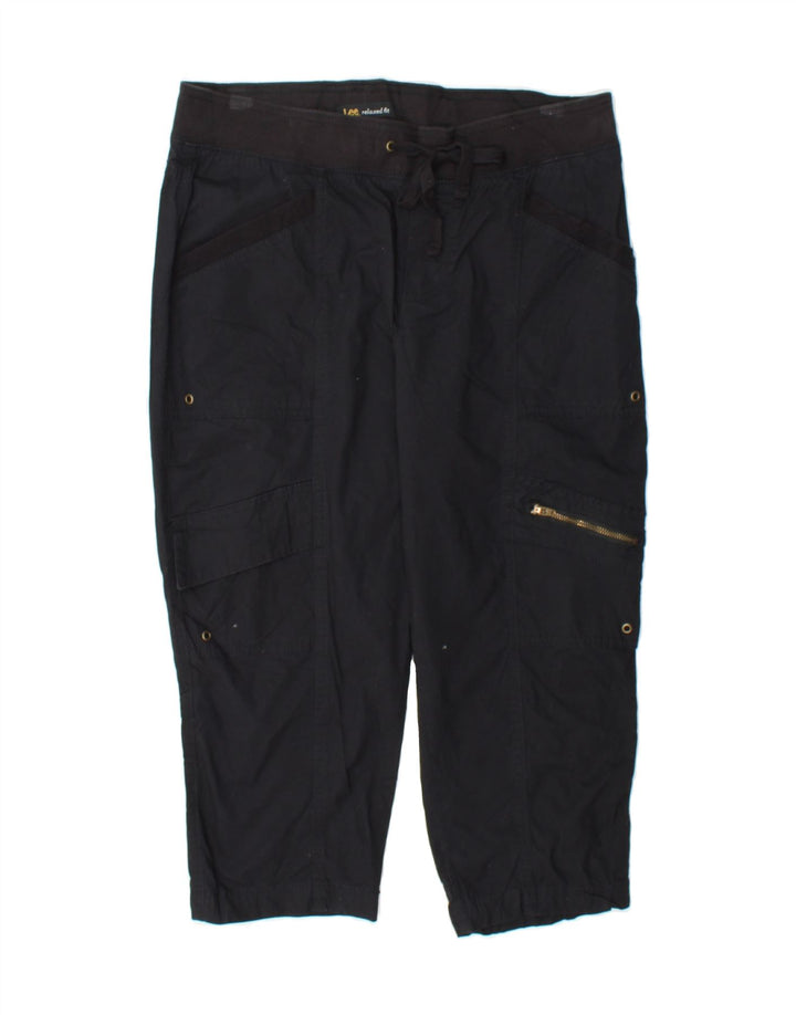 LEE Womens Relaxed Fit Capri Cargo Trousers US 10 Large W30 L21 Black Vintage Lee and Second-Hand Lee from Messina Hembry 