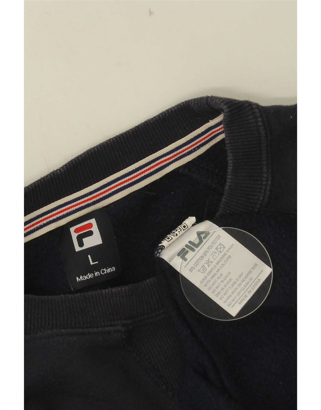 Fila moletom feminino jumper UK 16 grande algodão azul marinho