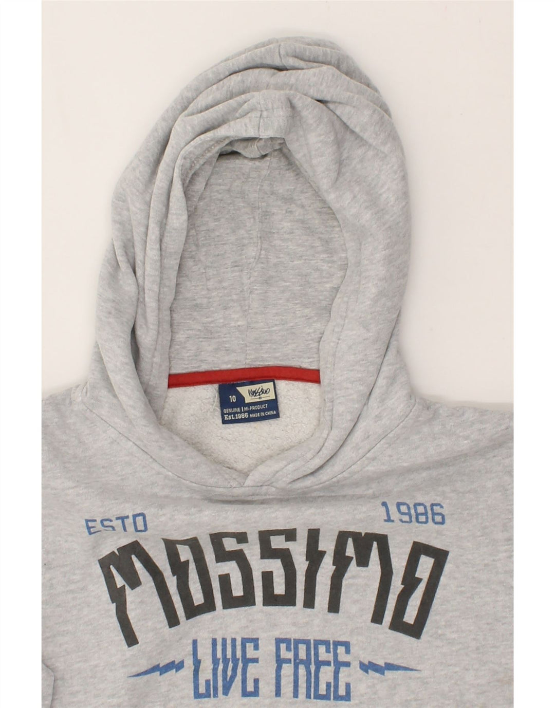 MOSSIMO Boys Graphic Hoodie Jumper 9-10 Years Grey Cotton Vintage Mossimo and Second-Hand Mossimo from Messina Hembry 