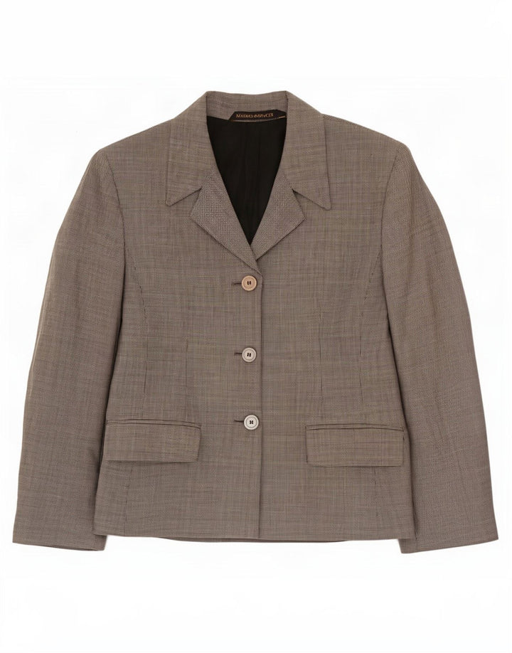 Jaqueta blazer feminina de 3 botões Marks & Spencer Reino Unido 16 grande cinza houndstooth