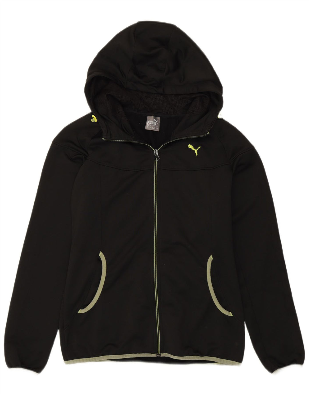 Puma Womens Hooded Tracksuit Top Jacket UK 12 Médio Preto Poliéster
