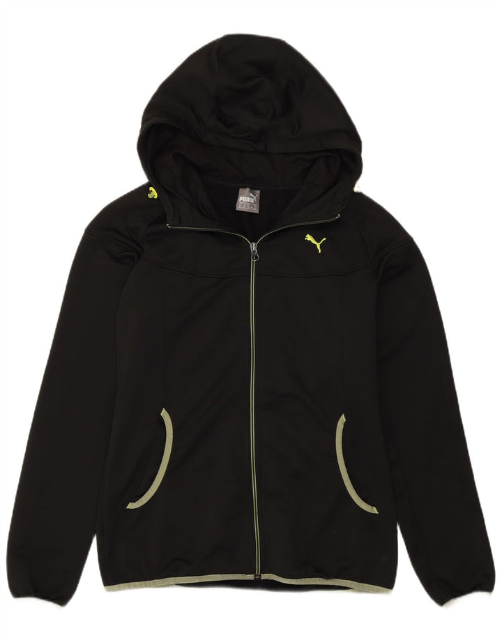 Puma Womens Hooded Tracksuit Top Jacket UK 12 Médio Preto Poliéster