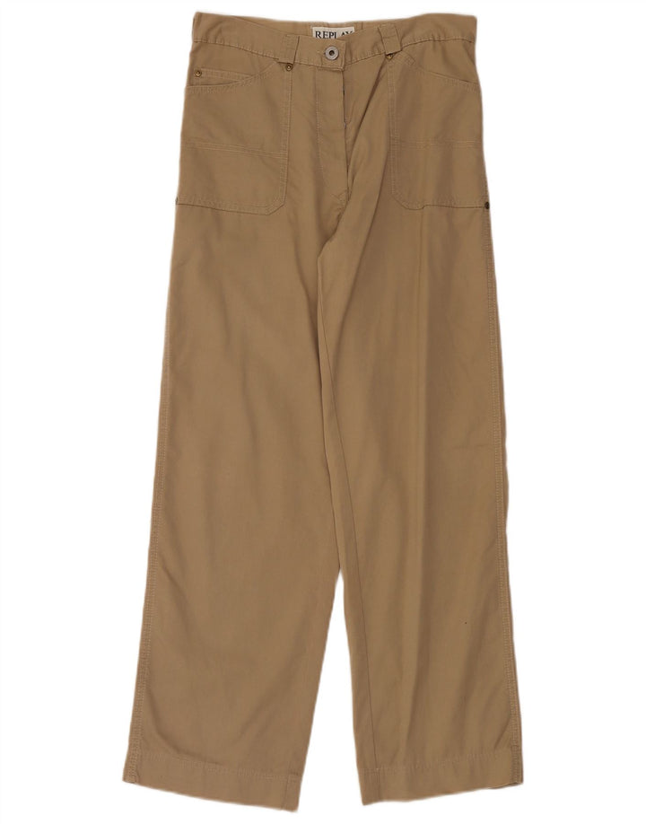 Calça cargo feminina reta REPLAY W27 L30 algodão bege