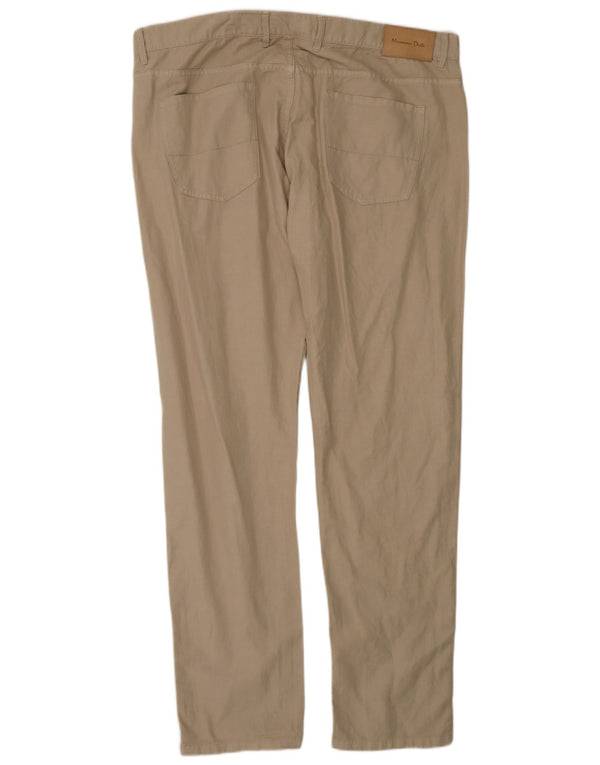 Calça casual reta masculina Massimo Dutti EU 50 2XL W40 L34 bege