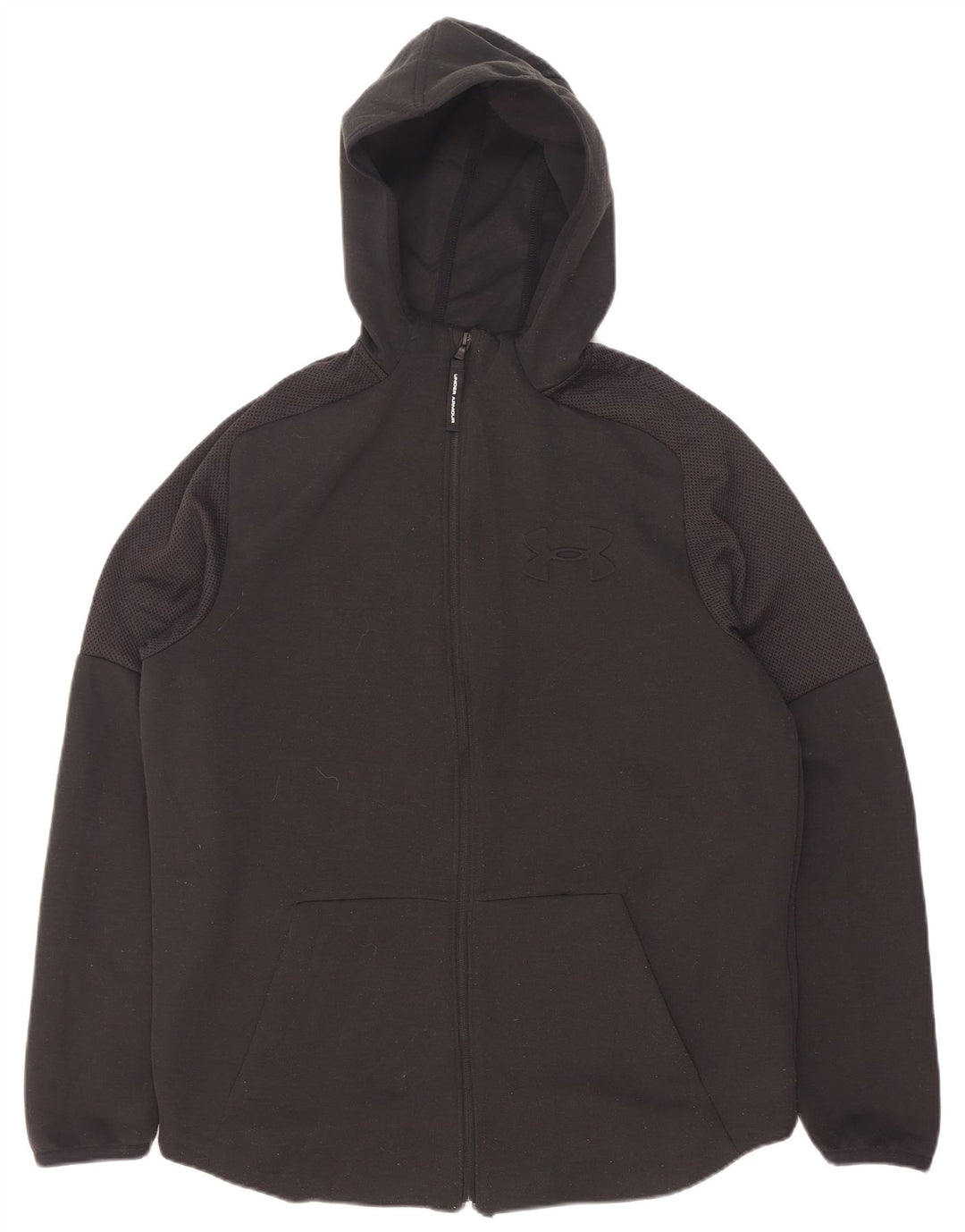 Suéter masculino Under Armour com capuz e zíper grande preto