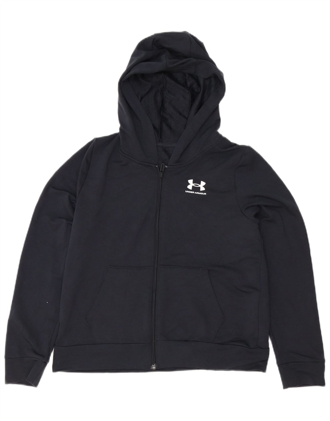 Suéter Under Armour Boys Zip com capuz 11-12 anos grande poliéster preto