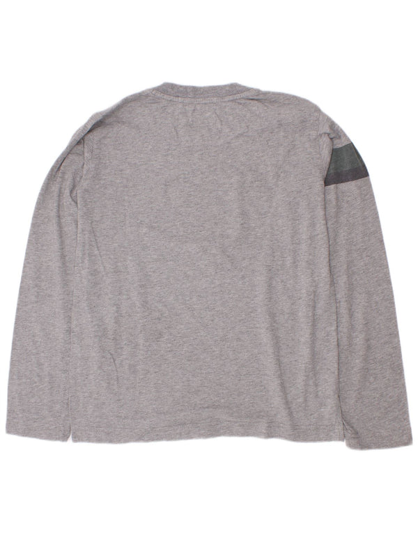 Armani Jeans Boys Graphic Top Long Sleeve 9-10 Years Grey Colourblock