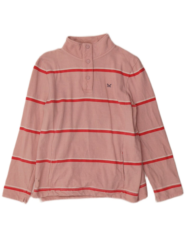 Crew Clothing moletom feminino jumper UK 12 listrado rosa médio