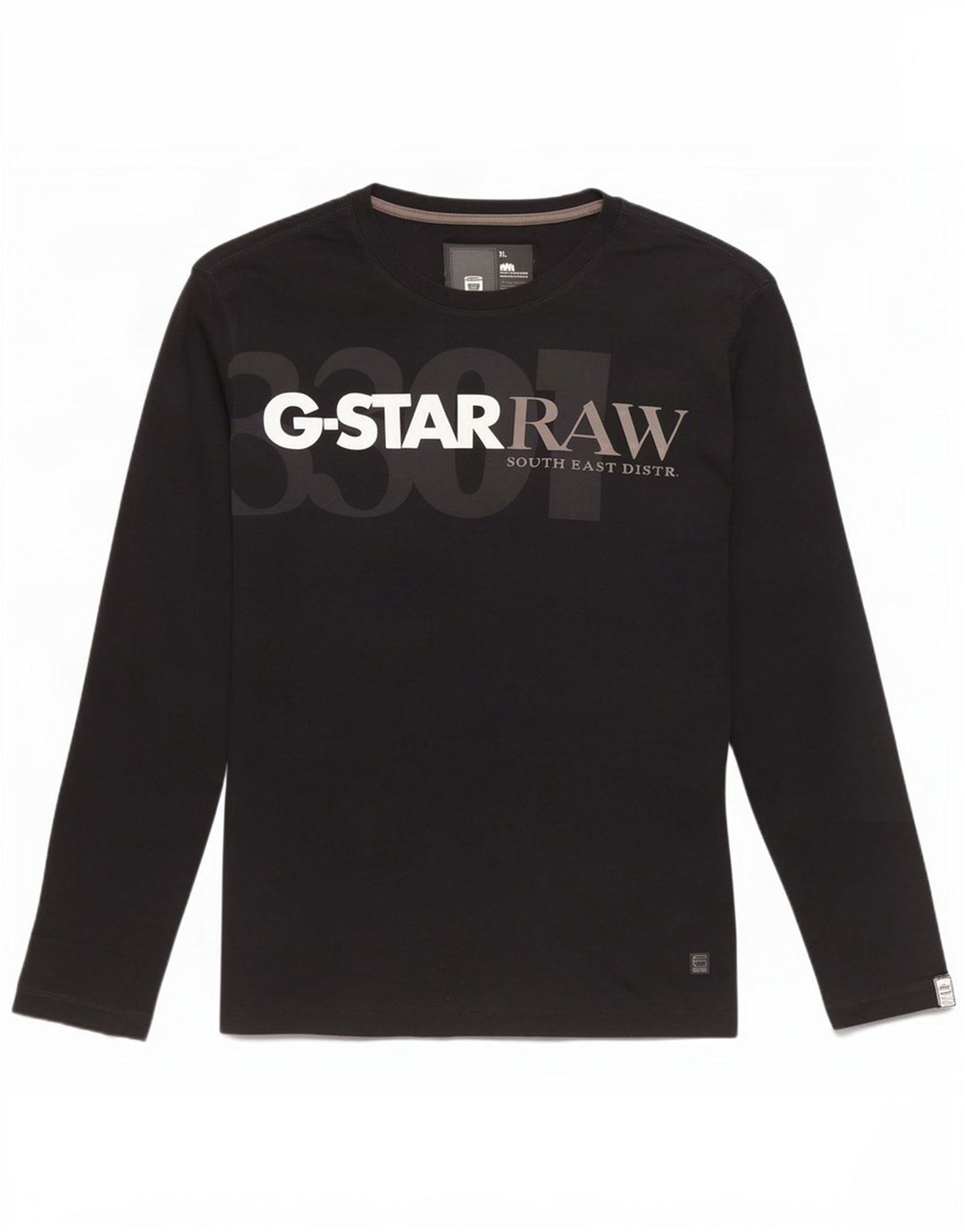 Top gráfico masculino G-Star manga comprida XL preto