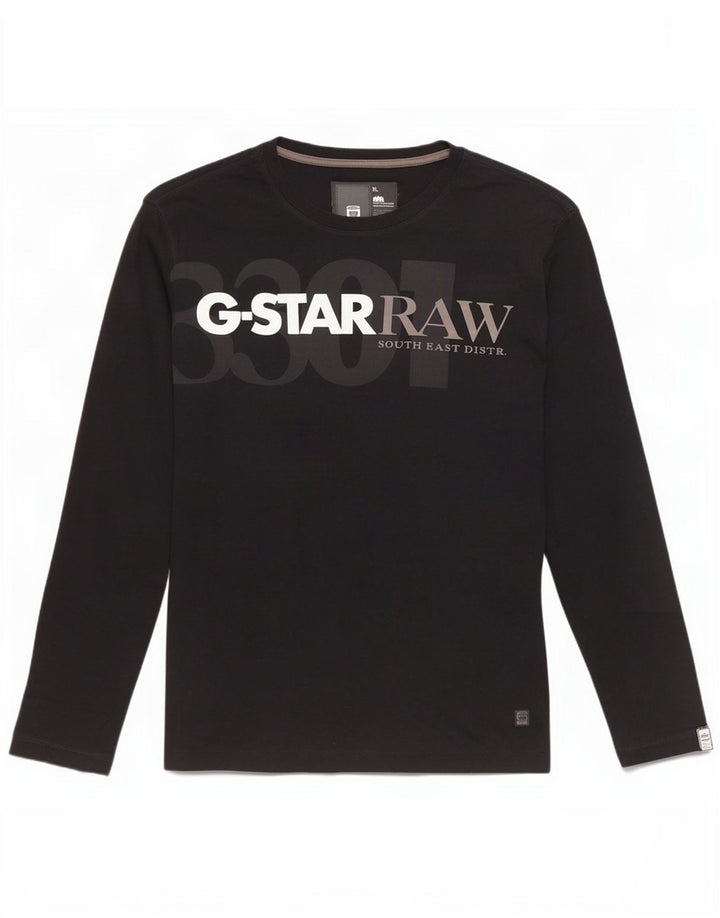 Top gráfico masculino G-Star manga comprida XL preto