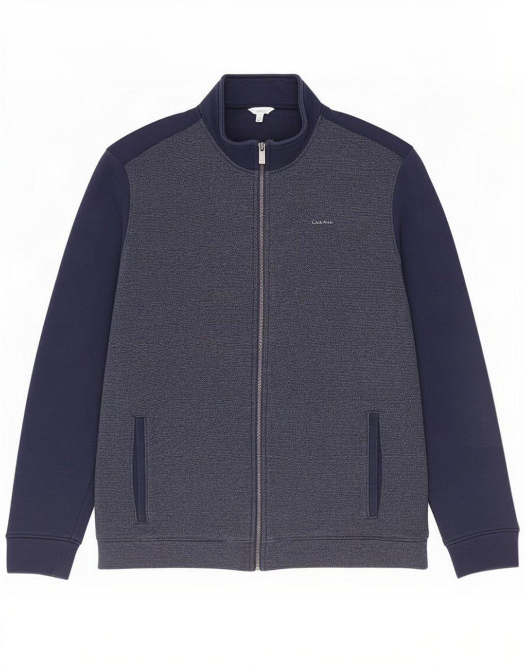 Calvin Klein Jaqueta masculina de agasalho grande algodão azul marinho