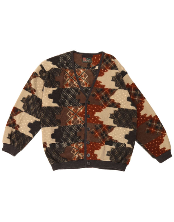 Jaqueta de lã masculina vintage IT 50 poliéster geométrico multicolorido médio
