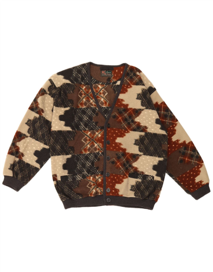 Jaqueta de lã masculina vintage IT 50 poliéster geométrico multicolorido médio