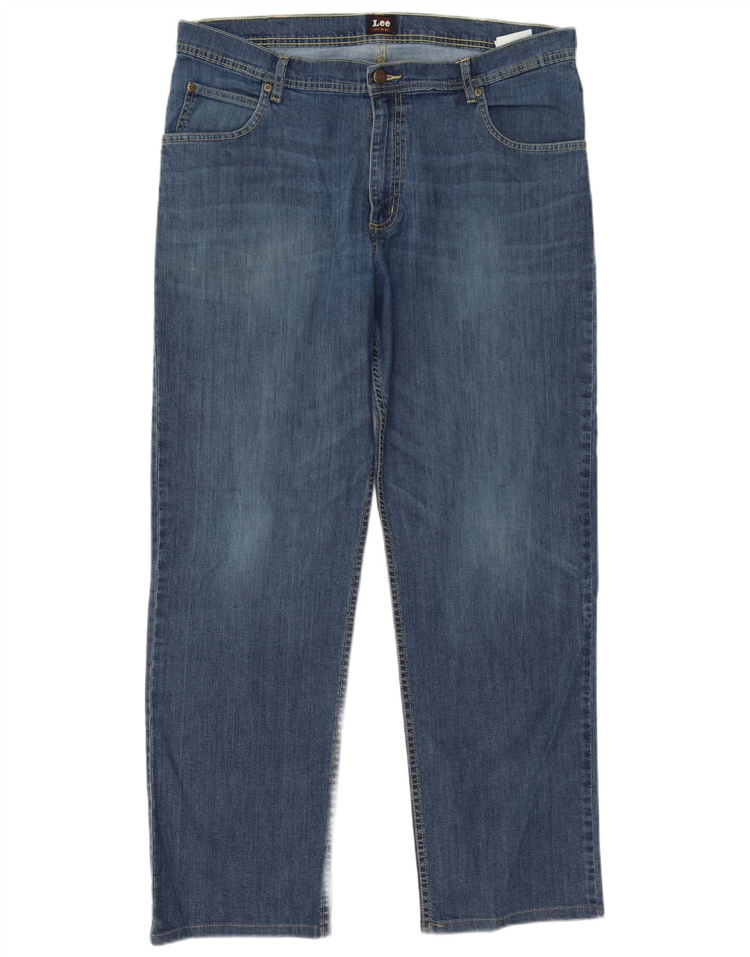 Lee Mens Brooklyn Straight Jeans W38 L31 Azul Algodão
