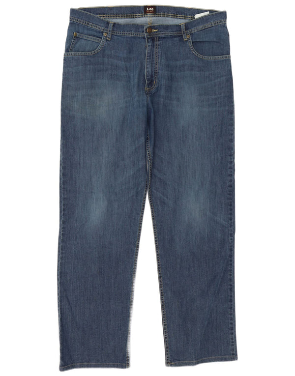 Lee Mens Brooklyn Straight Jeans W38 L31 Azul Algodão