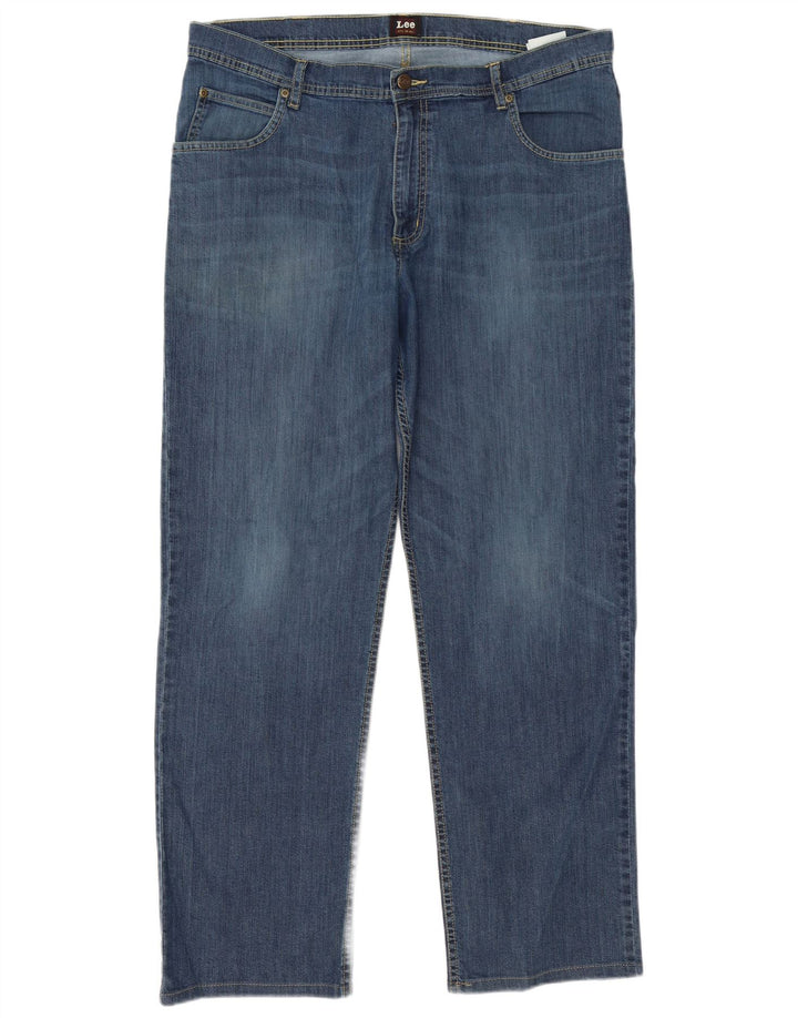 Lee Mens Brooklyn Straight Jeans W38 L31 Azul Algodão
