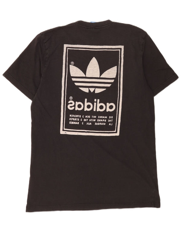 Adidas Mens Graphic T-Shirt Top Grande Algodão Preto