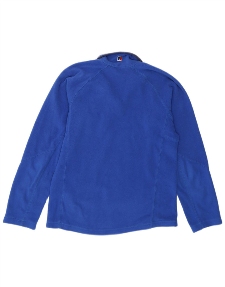 Berghaus Suéter masculino de lã com zíper e gola pequena azul poliéster