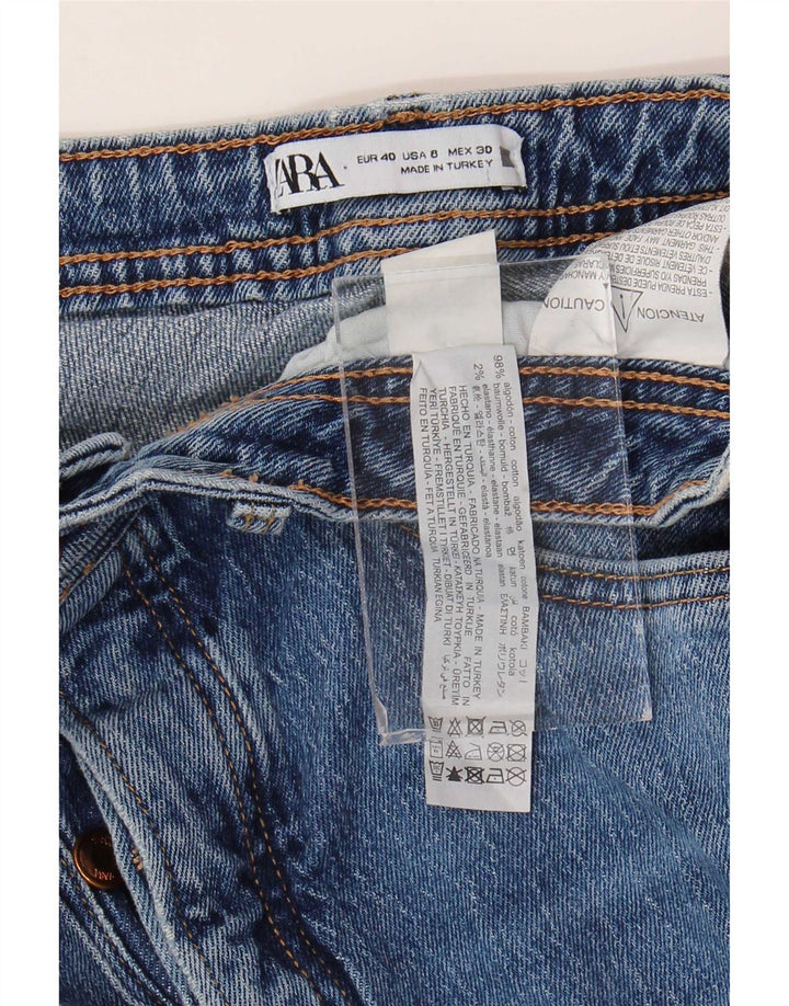 Calça jeans reta feminina Zara EU 40 médio W30 L32 algodão azul