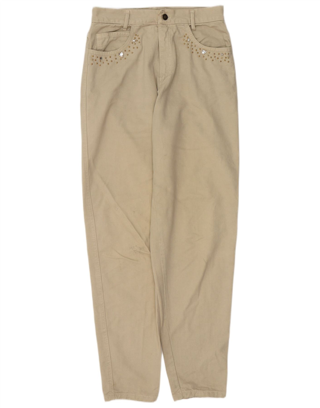 Jeans cônicos femininos VINTAGE W28 L32 bege