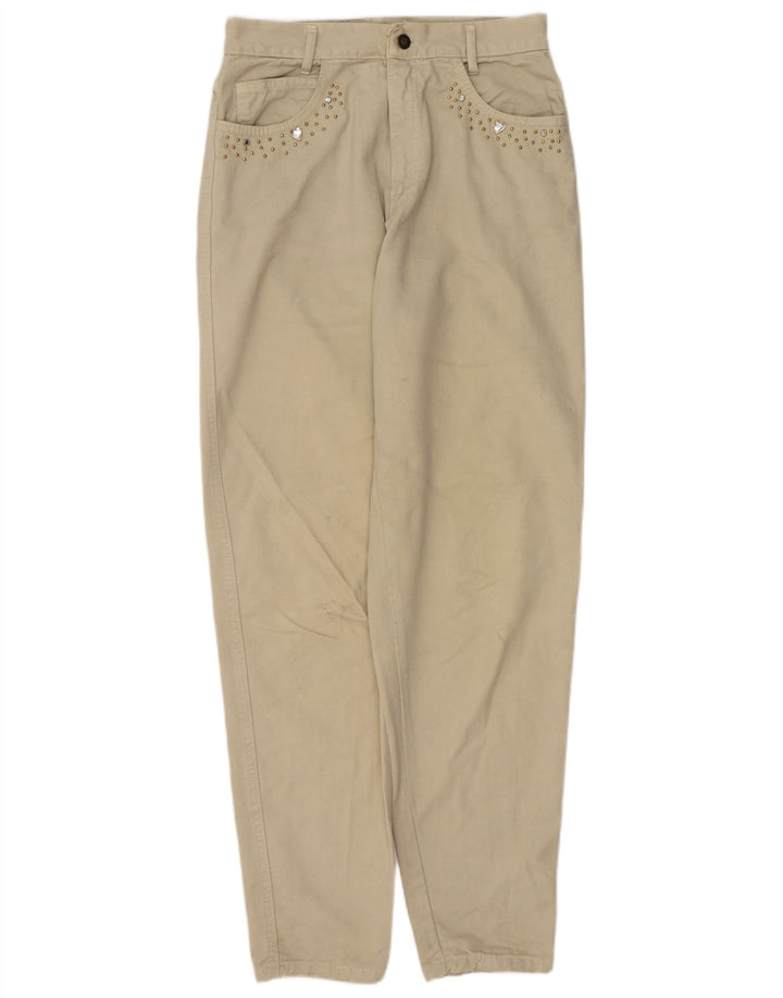 Jeans cônicos femininos VINTAGE W28 L32 bege