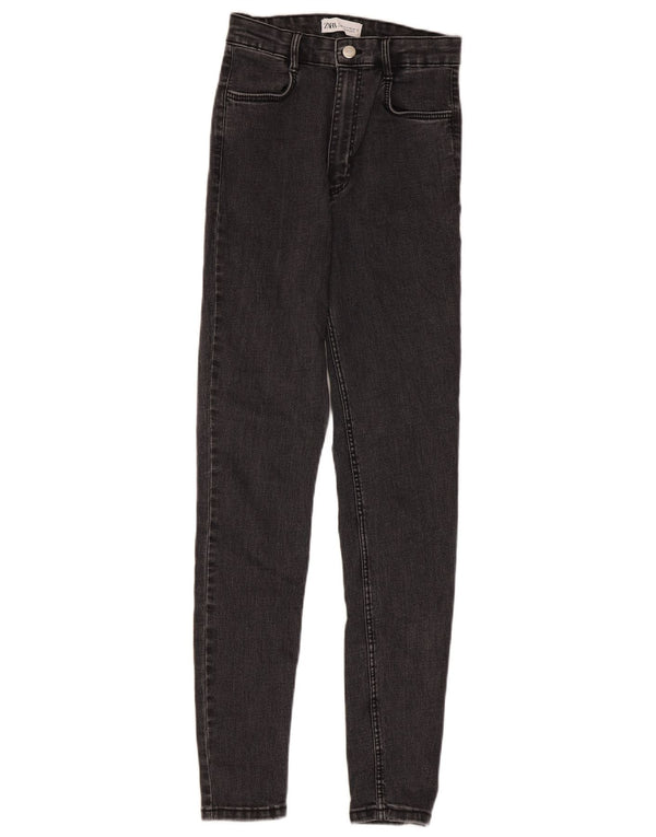 Calça jeans skinny feminina Zara cintura alta EU 36 XS W26 L28 cinza