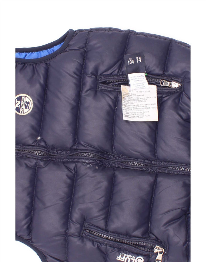 Colete acolchoado reversível North Sails Boys 3-4 anos azul marinho poliéster