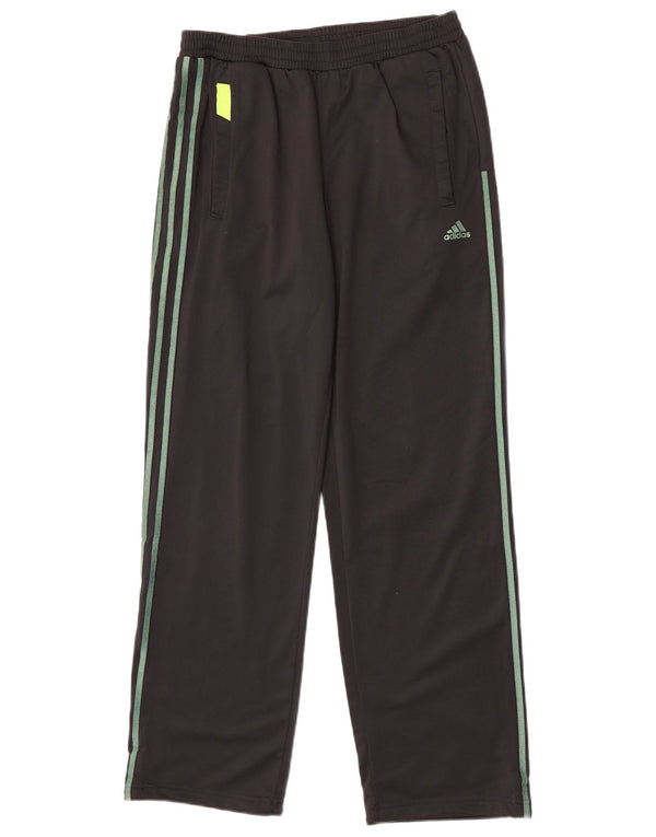 Calça de treino masculina Adidas pequena W29 L30 poliéster preto