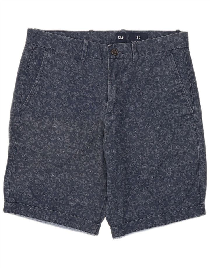 Shorts Chino Masculino GAP W30 Algodão Floral Azul Marinho Médio