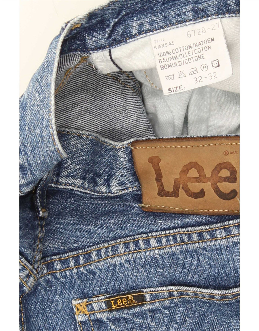 Lee Mens Kansas Straight Jeans W32 L32 Azul Algodão