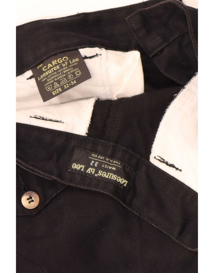 Calça cargo reta masculina Lee W32 L34 algodão preto