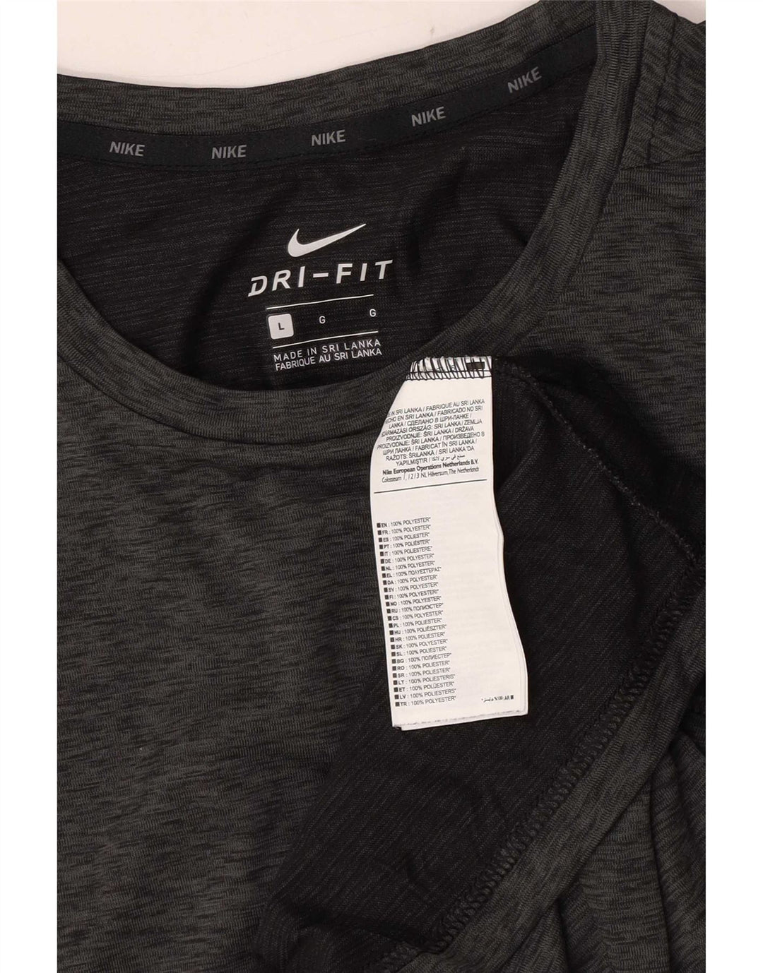 Camiseta masculina Nike Dri Fit grande poliéster manchado cinza